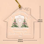 Personalized Christmas Tree with Bow New House Acrylic Ornament with Name and Year Tree Decoration First Christmas Gift for New Home Newlyweds