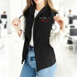 Personalisierte bestickt Mini Stethoskop Name Krankenschwester Soft Shell Weste mit Reißverschluss und Taschen Graduierung Krankenschwester Woche Geschenk für medizinisches Personal Student
