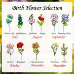 Personalized Stained Birth Flower Garden Stake with Text and Wooden Base Garden Pot Decoration Birthday Gift for Women Gardeners
