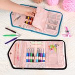 Personalised Birth Flower Foldable Crochet Hook Organizer with Name Knitting Accessories Mother's Day Gift for Crochet Enthusiasts