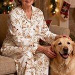 Personalized Multicolour Pet Photo Toile De Jouy Foral Long Sleeve Ladies Pajamas Set Daily Use Pet Party Birthday Gift for Women Pet Lovers