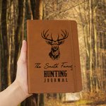 Taccuino di caccia personalizzato in pelle di animali selvatici con testo di registrazione Accessorio per compleanno e anniversario dei cacciatori.