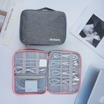 Personalized Name Portable Double Layer Cord Organizer Storage Bag with Handle Office Travel Essential Birthday Gift for Travel Enthusiast
