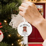 Personalized First Christmas At House Heart Round Ceramic Ornament with Name Tree Decor Christmas Gift for Family Friend