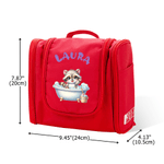 Personalized Cute Bathtub Cartoon Animal Portable Toiletry Bag with Name Mirror and Handle Travel Accessory Christmas Birthday Gift for Kids
