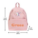 Personalized Multicolor Cute Cartoon Subject Animals Multi-Compartment Kid Backpack with Name Back to School Birthday Gift for Boys Girls
