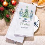 Personalised Nutcracker Chinoiserie Christmas Tree Kitchen Towel with Name Kitchen Decor Christmas Gift for Family Friend