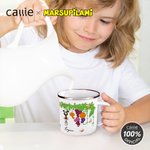 Multicolor Cute Long Tailed Marsupilami 12 oz Enamel Mug with Name Daily Use Outdoor Activities Birthday Gift for Kids | Callie × Marsupilami®