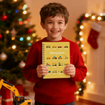 Personalized Construction Truck A5 Spiral Notebook with Name and 120 Pages Recording Accessory Christmas Birthday Gift for Boys Truck Lovers