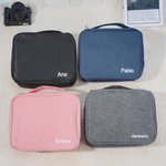 Personalized Name Portable Double Layer Cord Organizer Storage Bag with Handle Office Travel Essential Birthday Gift for Travel Enthusiast