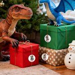 Personalized Cute Dinosaur Design Waterproof Stickers Labels with Name Gift Decor Christmas Party Favors for Boys Girls Kids