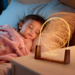 Personalized Star Map Acrylic LED Night Light with Text and Wooden Base Birthday Wedding Anniversary Christmas Gift for Family Couple