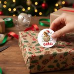 Personalized Cute Dinosaur Design Waterproof Stickers Labels with Name Gift Decor Christmas Party Favors for Boys Girls Kids