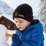 Personalised Cute Embroidered Animal Multicolour Knitted Beanie Winter Hat with Name Christmas Birthday Gift for Kids Adults