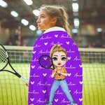 Manta personalizada multicolor de dibujos animados de pelotas deportivas con nombre Decoración del hogar Día del partido Cumpleaños Regalo de Navidad para los amantes de las pelotas