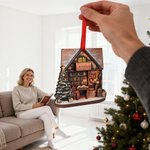 Personalized Wooden Christmas Tree Bookstore Ornament with Name and Year Library Decoration Christmas Gift for Bookworms Book Lovers