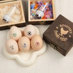 Silueta de gallina personalizada Sello de pétalos de huevo Etiqueta de seguridad para huevos de granja con caja y tinta de calidad alimentaria Regalo de cumpleaños para granjero criador familiar