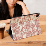 Personalized Toile De Jouy Design Pad Case Protective Cover for iPad with Initial Daily Use Christmas Birthday Gift for Family Friends