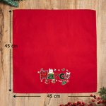 Tovagliolo rosso personalizzato in cotone con alfabeto e Babbo Natale decorazione per feste regalo di Natale per amici e famiglia
