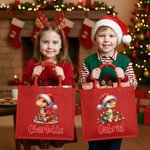 Henkilökohtainen Santa hattu dinosaurus lyhdyt suuri kapasiteetti punainen Juutti Kangaskassi nimi joulu festivaali puolue lahja lapsille