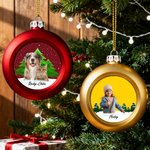 Personalised Christmas Photo Ball Ornament with Name Home Tree Decor Christmas Gift for Family Friends Pet Owners