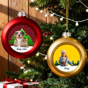 Personalised Christmas Photo Ball Ornament with Name Home Tree Decor Christmas Gift for Family Friends Pet Owners