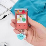 Personalised Human Organs Pills Anesthesia Machine Retractable Shaker Badge Reel with Name and Buddy Appreciation Nurse Week Gift for Nurse Doctor