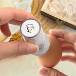 Personalized Hen Silhouette Petal Egg Safe Egg Stamp with Food Grade Ink and Wooden Box Birthday Christmas Gift for Family Farmer Breeder