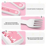 Personalized Cute Cartoon Snowman Initial Food-Grade Kid's Fork Spoon Knife 3 Pcs Cutlery Set with Name Daily Use Christmas Gift for Kids