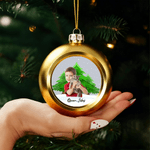 Personalised Christmas Photo Ball Ornament with Name Home Tree Decor Christmas Gift for Family Friends Pet Owners