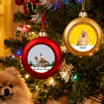 Personalised Christmas Photo Ball Ornament with Name Home Tree Decor Christmas Gift for Family Friends Pet Owners
