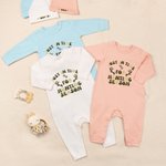 Personalisierte gerade rechtzeitig für die Jagd Saison 100% Baumwolle Baby Strampler Hut Set mit Namen Outdoor-Aktivität Outfit Jagd Saison Geschenk für Neugeborene Babys