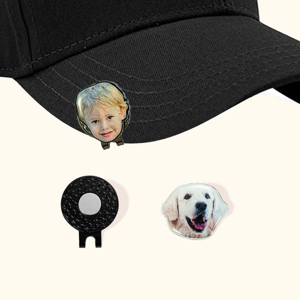 Personalized Photo Golf Ball Marker with Magnetic Hat Clip with Name Father's Day Birthday Gift for Golf Lover
