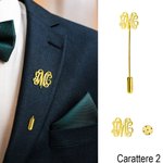 Spilla personalizzata con monogramma e iniziale elegante regalo ideale per compleanni matrimonio e anniversari per uomini