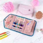 Personalised Birth Flower Foldable Crochet Hook Organizer with Name Knitting Accessories Mother's Day Gift for Crochet Enthusiasts