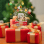 Personalized Christmas Tree with Bow New House Acrylic Ornament with Name and Year Tree Decoration First Christmas Gift for New Home Newlyweds