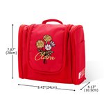 Personalised Birth Flower Bouquet Name Multi-Compartment  Toiletry Bag with Mirror and Hanging Hook Portable Travel Essential Birthday Gift for Women