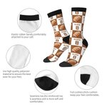 Personalised Badminton Volleyball Sport Check Soft Breathable Crew Mid-Calf Socks with Name Birthday Anniversary Gift for Sport Lovers