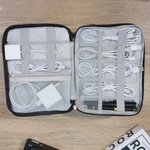 Personalized Name Portable Double Layer Cord Organizer Storage Bag with Handle Office Travel Essential Birthday Gift for Travel Enthusiast