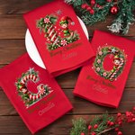Serviette de table rouge personnalisée Joyeux Noël Mignon Elfe Initial 100% coton avec nom Décoration de table Cadeau de Noël pour la famille et les amis