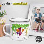 Multicolor Cute Long Tailed Marsupilami 12 oz Enamel Mug with Name Daily Use Outdoor Activities Birthday Gift for Kids | Callie × Marsupilami®