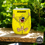 Personalized Cartoon Long-Tailed Leopard Marsupilami 12 oz Wine Tumbler with Name Birthday  Christmas Gift for Kids Friends | Callie × Marsupilami®