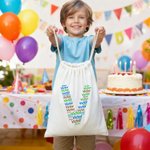 Nube de palabras personalizada con iniciales Bolsa de regalo grande con cordón y nombre Uso diario Vacaciones Navidad Regalo para la familia Amigos