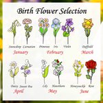 Personalized Stained Birth Flower Garden Stake with Text and Wooden Base Garden Pot Decoration Birthday Gift for Women Gardeners