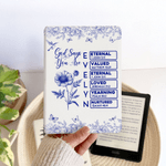 Personalized Toile De Jouy Birth Flower Bible Chapter Name Kindle Case for Multiple Models Christmas  Birthday Gift for Book Lover Bookworm