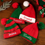 Personalized Multiple Styles Soft and Plush Christmas Knit Hat with Embroidered Name Christmas Party Gift for Family
