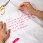 Personalised Something Blue Embroidered Wedding Dress Label with Blessing Message Wedding Gift for Bride Daughter