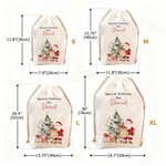 Personalized Santa Claus Christmas Tree Large Canvas Drawstring Gift Bag with Title and Name Christmas Gift for Family Friends
