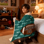 Personalized Balls Design Soft Hooded Blanket with Name and Number Team Birthday Christmas Gift for Sports Lovers
