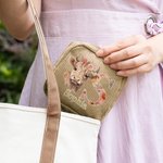 Personalized Floral Initial Highland Cow Square Corduroy Makeup Bag with Name and Zipper Travel Birthday Gift for Women Friends